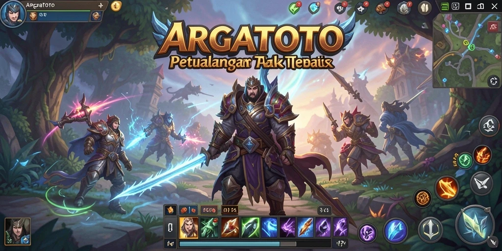 Screenshot gameplay ARGATOTO menampilkan pertarungan seru di dunia MMORPG.