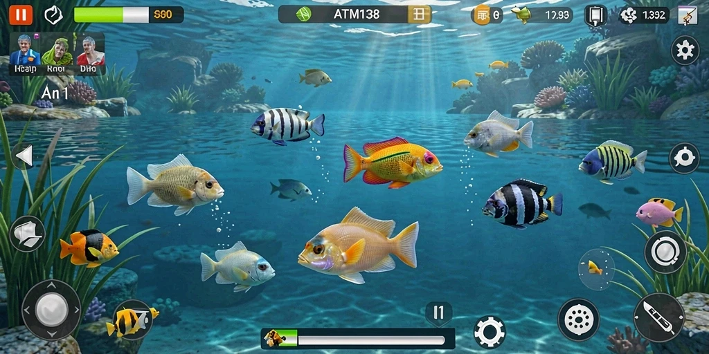 Tangkapan ikan yang besar dan beragam dalam gameplay ATM138.