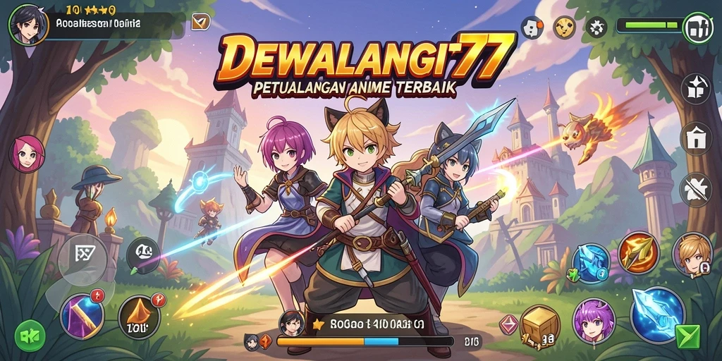 Tampilan gameplay menarik dalam DEWALANGIT77 yang menampilkan karakter anime.