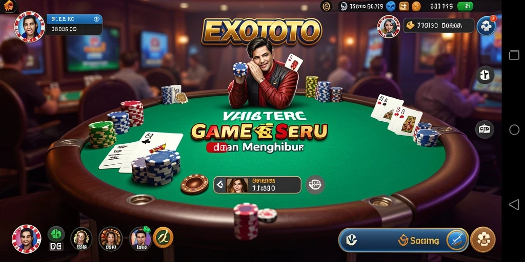 Tampilan menarik gameplay EXOTOTO dengan suasana poker yang mendebarkan.