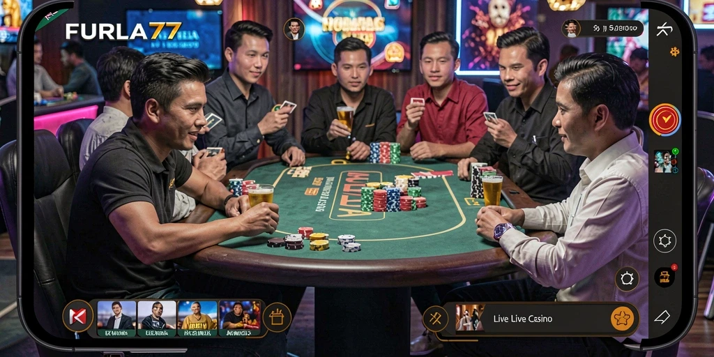 Tampilan gameplay Live Casino yang menarik di FURLA77.