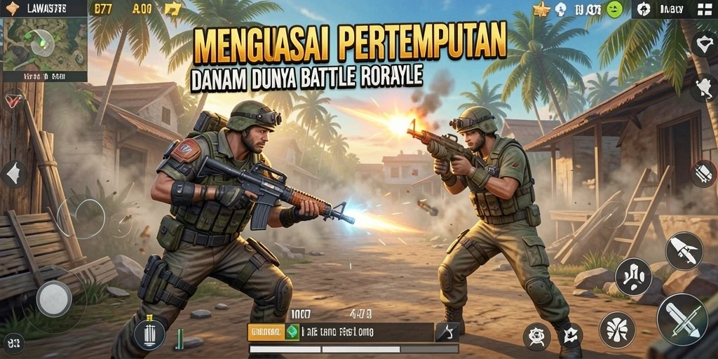 Tampilan gameplay seru dalam pertempuran Battle Royale.