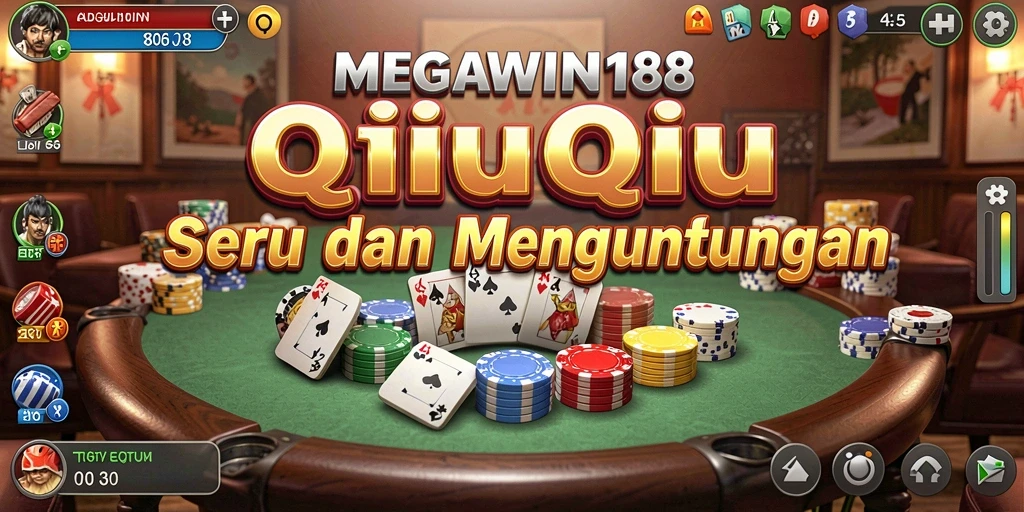 Screenshot utama MEGAWIN188 menampilkan gameplay QiuQiu yang seru.