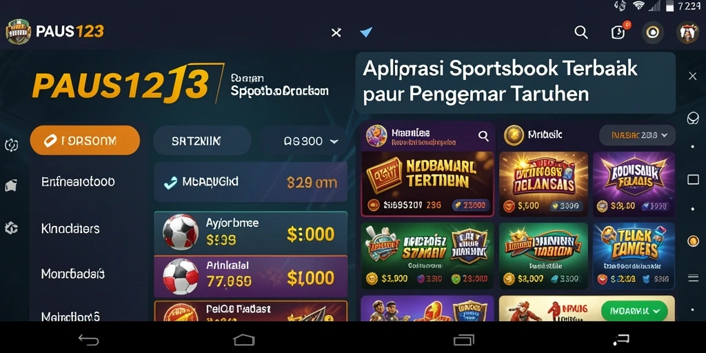 Tampilan utama PAUS123 yang menunjukkan berbagai opsi taruhan olahraga.