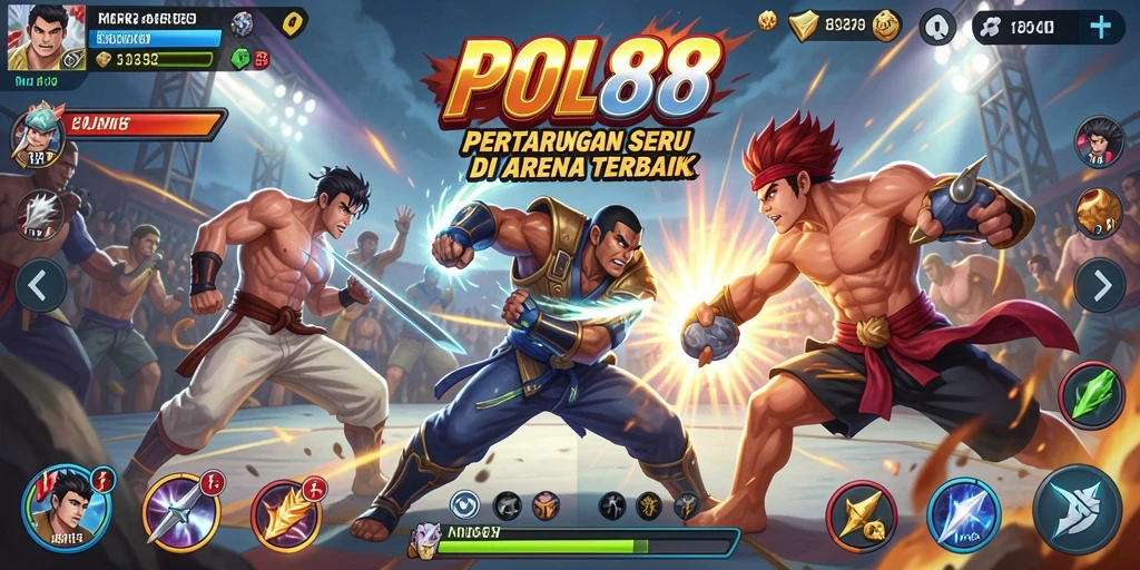 Tangkapan layar gameplay POL88 dengan aksi pertarungan yang intens.