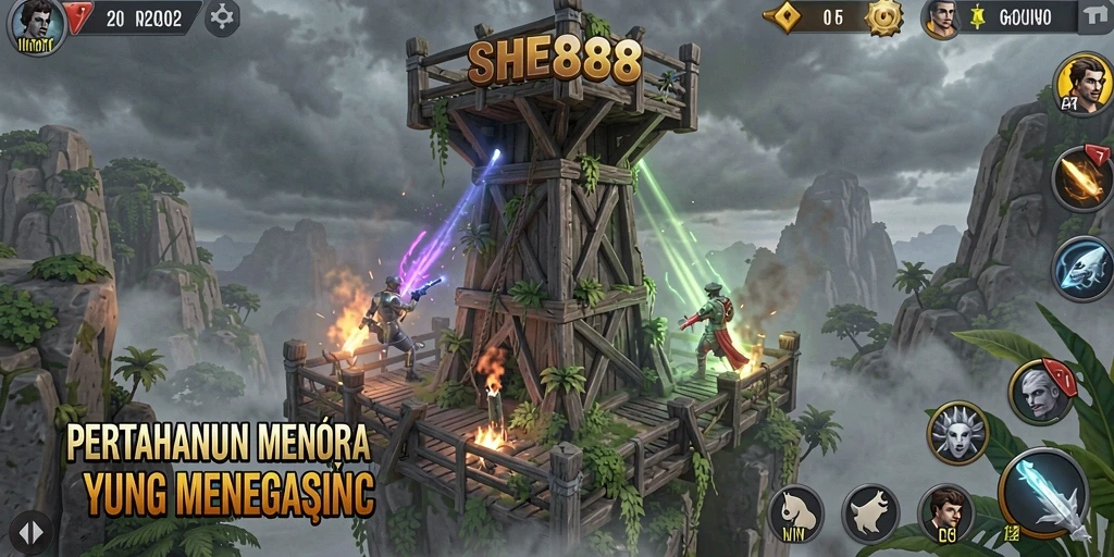 Gameplay menara pertahanan yang seru dan mendebarkan.