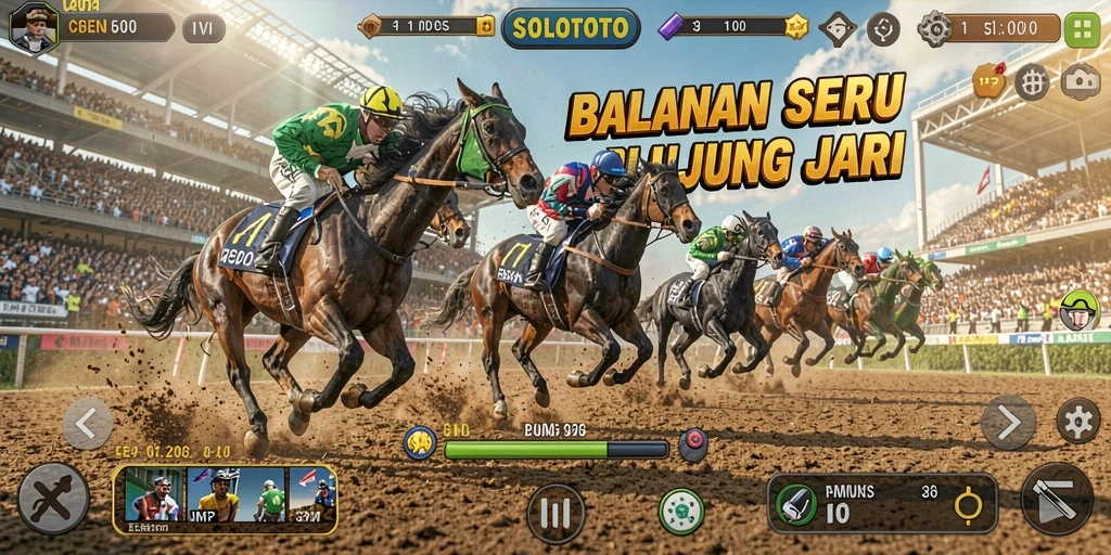 Gameplay SOLOTOTO yang intens dan realistis saat balapan.