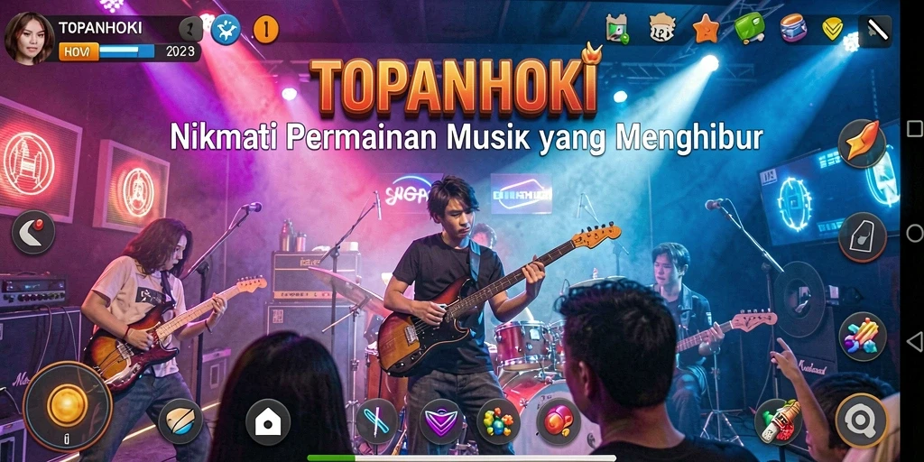 Tampilan gameplay mengasyikkan dari TOPANHOKI yang penuh warna.